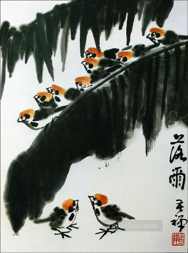 李九ちゃんの小鳥の繁体字中国語油絵
